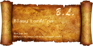 Blasy Loréna névjegykártya